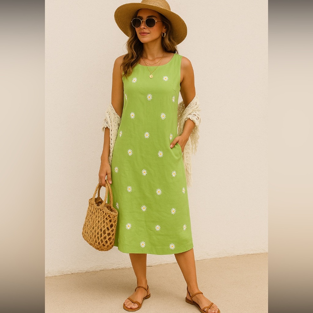 💐Amanda Smith * vintage daisy cotton dress